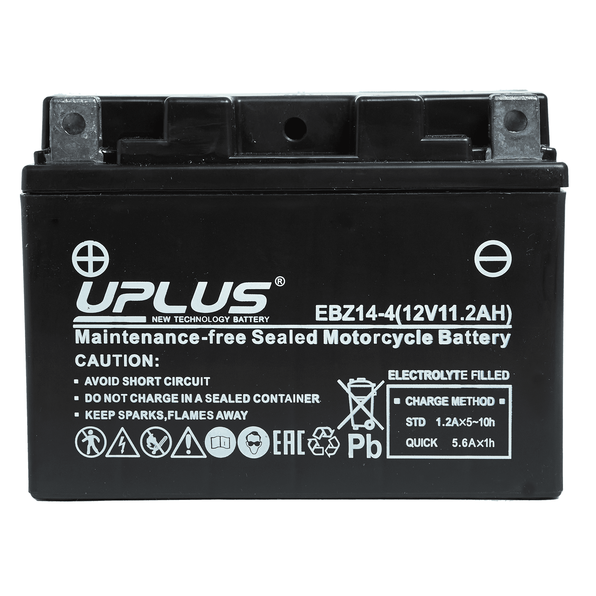Мотоциклетная аккумуляторная батарея UPLUS High Performance EBZ14-4-1, 11,2 Ач, 1/0