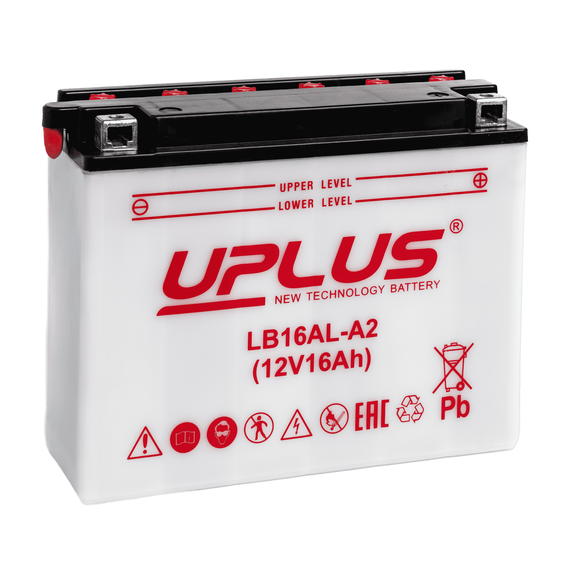 Мотоциклетная аккумуляторная батарея UPLUS LB High Performance LB16AL-A2, 16 Ач, 0/1