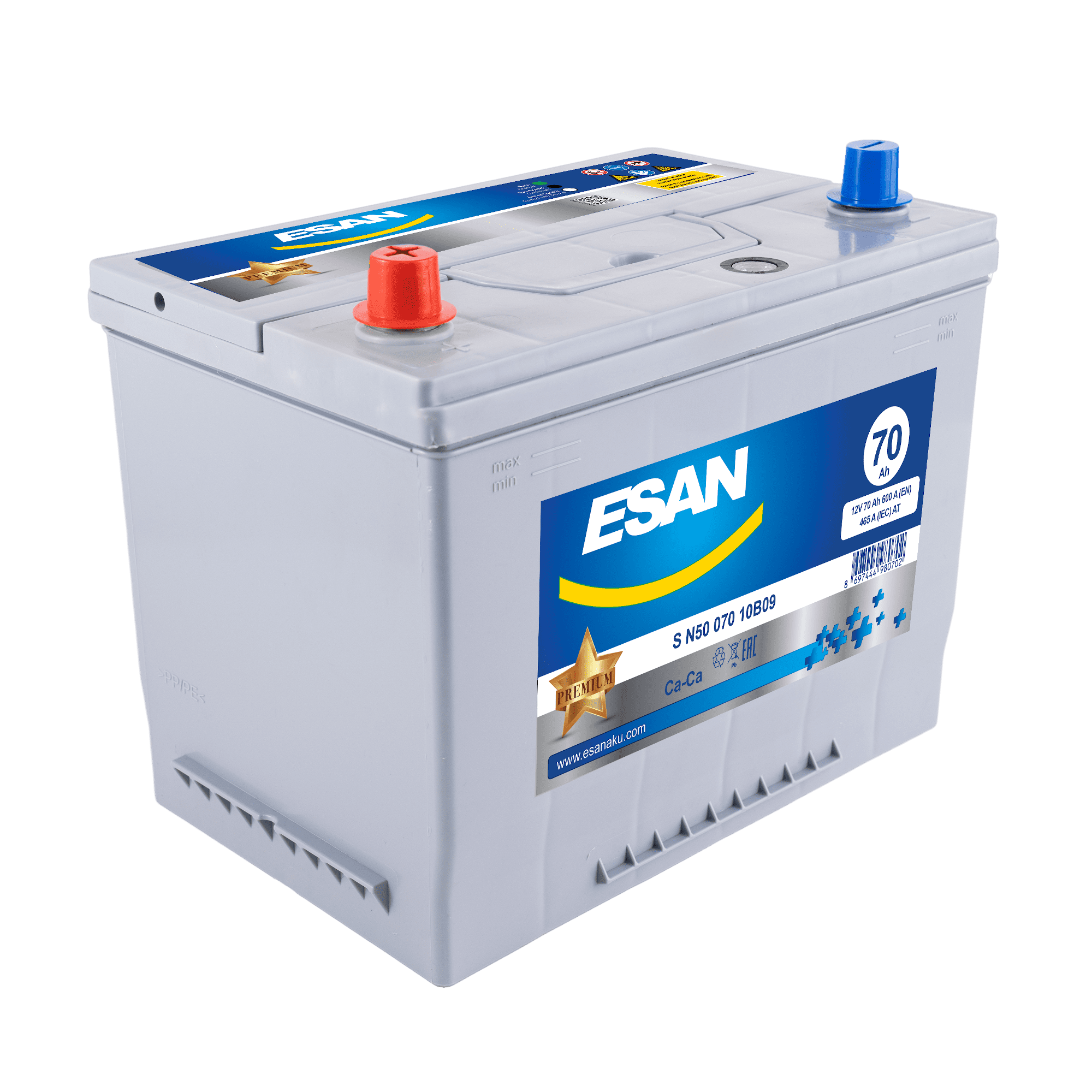 Автомобильная аккумуляторная батарея ESAN SMF S N50 070 10B09, 70 Ач, N50 JIS, 0/1