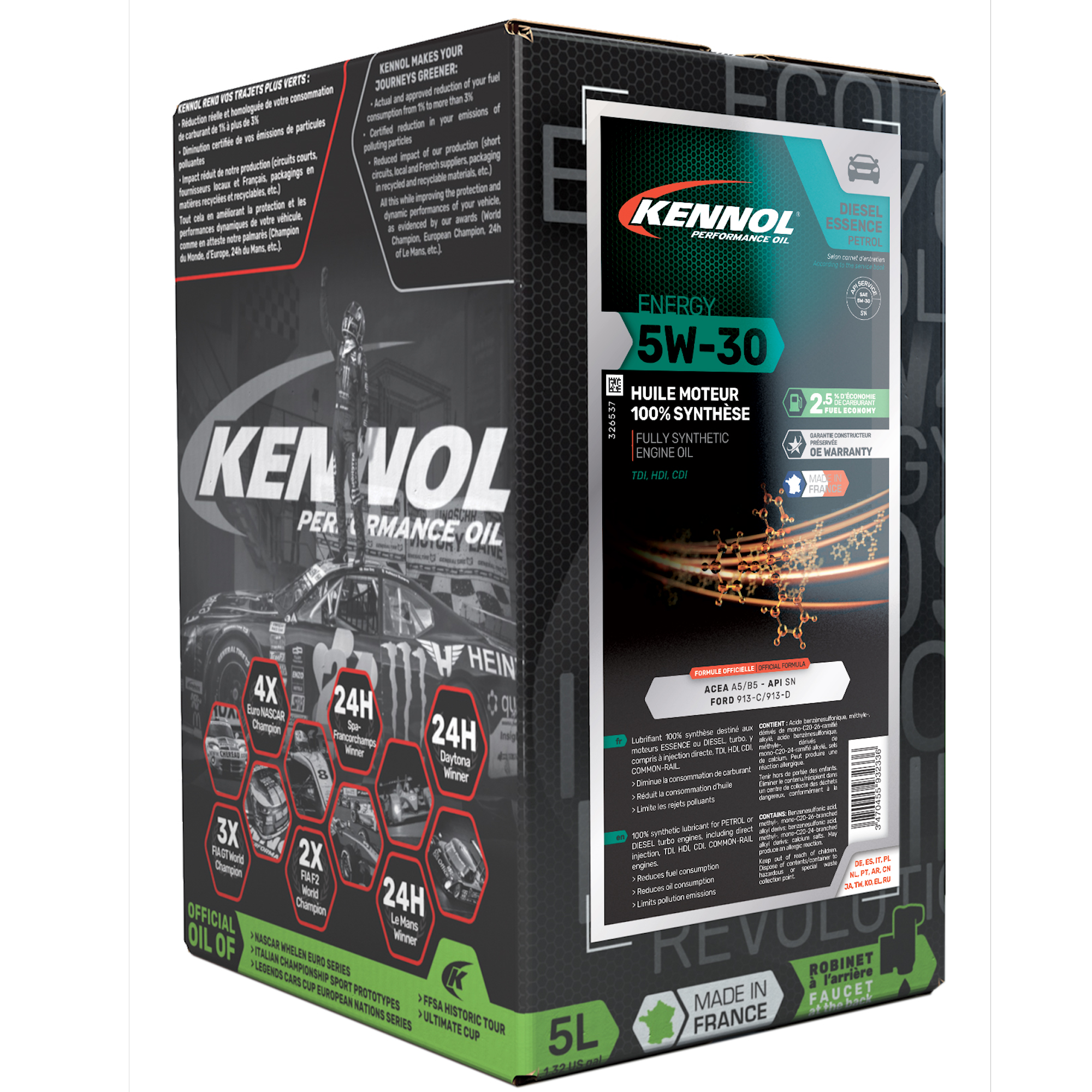 Моторное масло KENNOL ENERGY 5W30 ECOBOX 5L 593233B