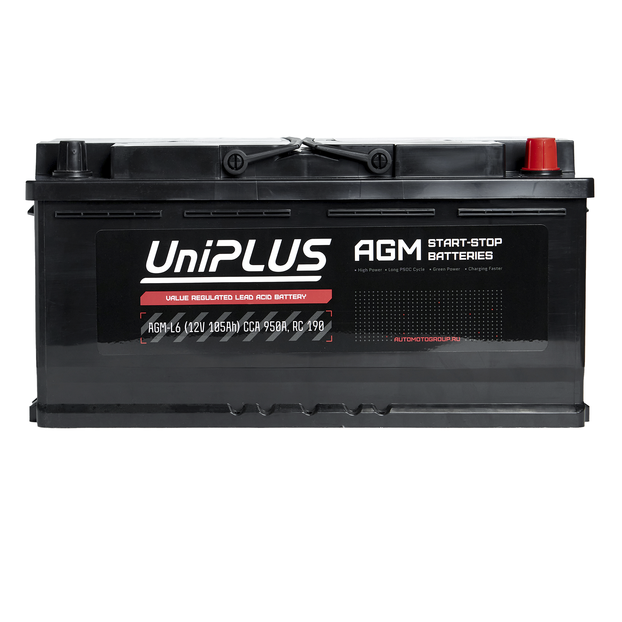Автомобильная аккумуляторная батарея UniPLUS EN Start-Stop AGM-L6, 105 Ач, L6 DIN, 0/1