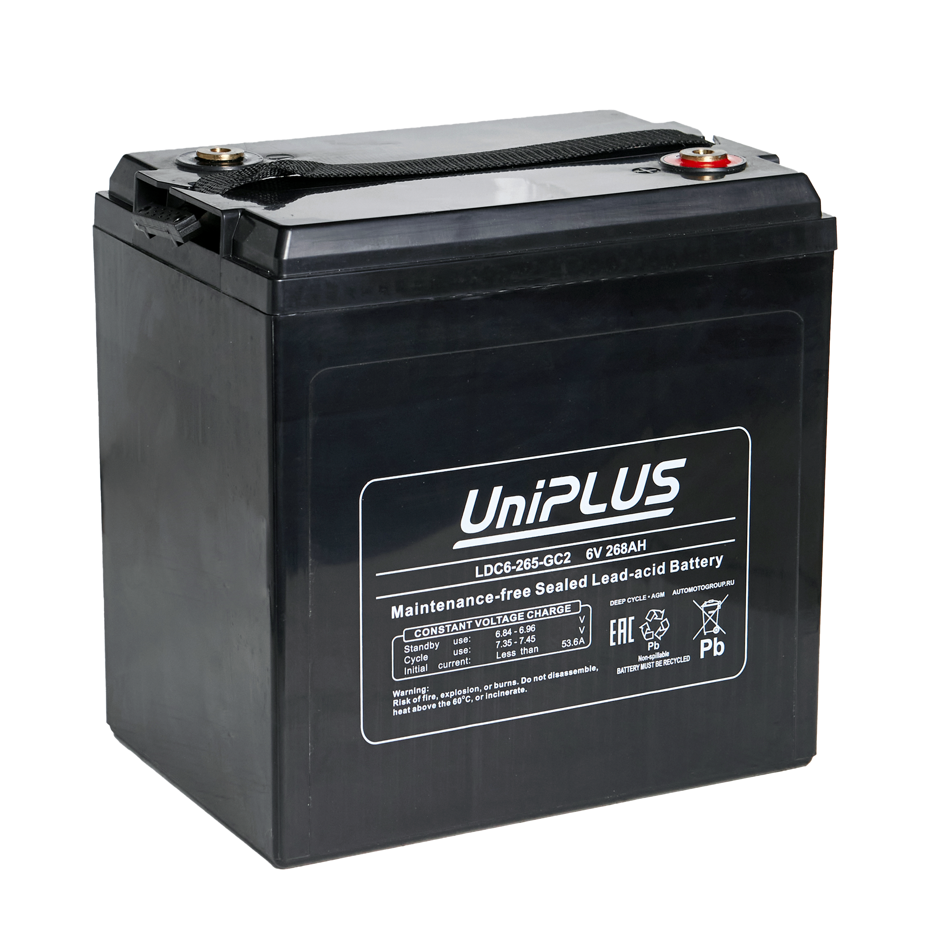 Тяговая аккумуляторная батарея UniPLUS Deep Cycle AGM LDC6-265-GC2 , 268 Ач