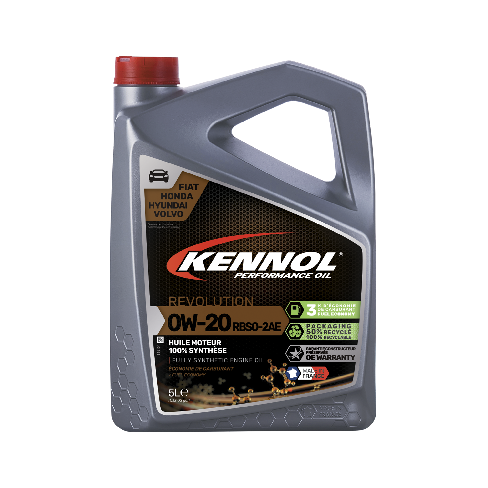 Моторное масло KENNOL REVOLUTION 0W-20 RBSO-2AE 100% SYNTHESE 5L 192453