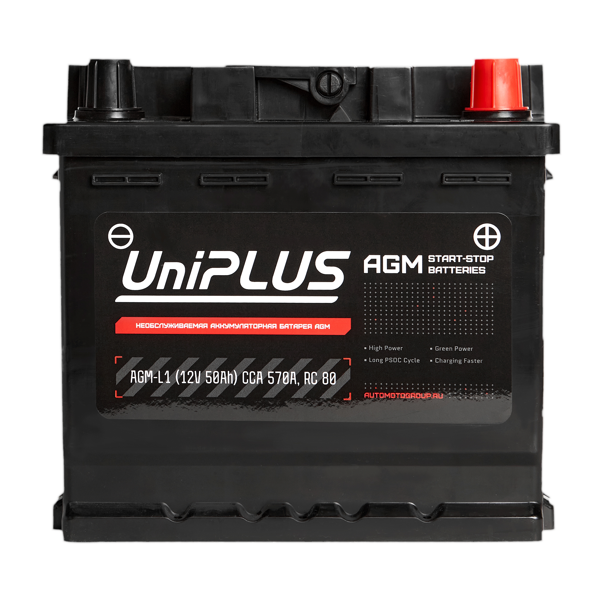 Автомобильная аккумуляторная батарея UniPLUS EN Start-Stop AGM-L1, 40 Ач, 0/1