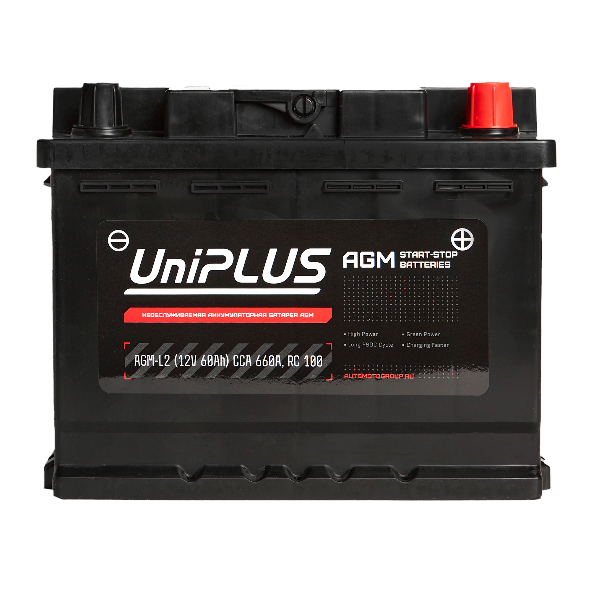 Автомобильная аккумуляторная батарея UniPLUS EN Start-Stop AGM-L2, 60 Ач, 0/1